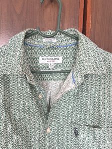 Price Drop U.S.Polo ShirtGreen Patterned