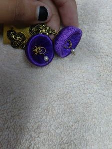 Jhumka Earrings Violet Purple