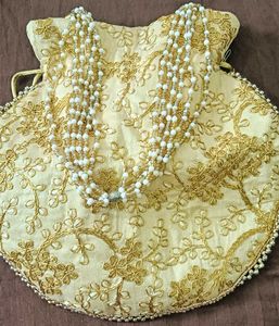 Gold Embroidered Potli Bag
