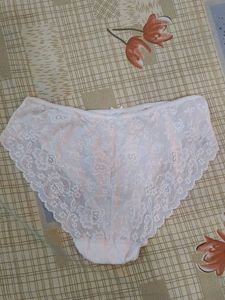 White Lace Trim Panties