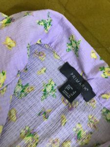 Primark Lavender Stretchy Collared Top Bust 36