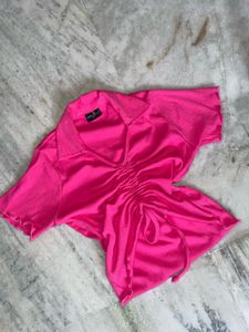 Pink Tie-Front Top