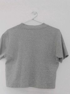 Grey Ribbed Crop Top