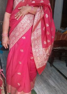 Elegant Pink Banarasi Saree