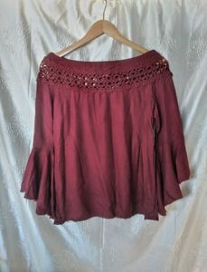 Maroon Offshouldier