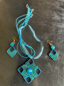 Handmade Quilling Blue Jewellery