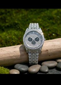Iced Out Silver Watch