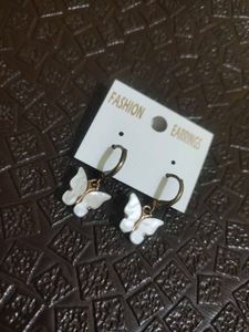 Small White Butterfly Earings