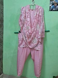 Pink Floral Kurta Salwar Dupatta