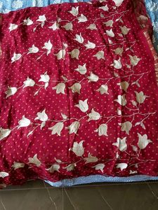 Zari Borders Embroidery Work Saree