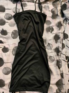 Black Ruched Mini Dress