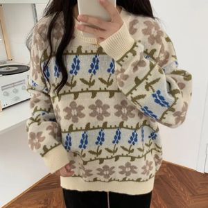 Cute Floral Print Sweater