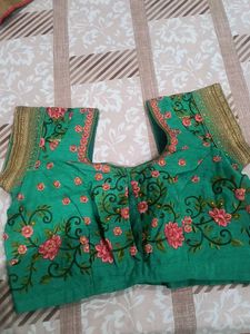 Embroidered Green Blouse