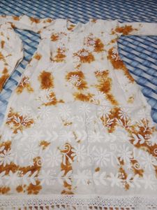embroidery kurta set paint