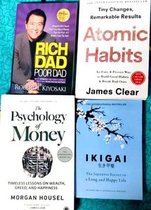 Combo Pack Of 4 Atomic + ikigai + Psychology+Rich