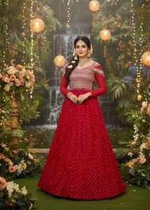Rani pink Bridesmaid Lehenga Crop Top