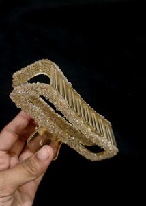 Sparkling Gold Rhinestone Hair Claw Clip