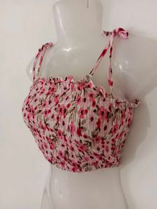 TIE- STRAP SMOCKED TOP