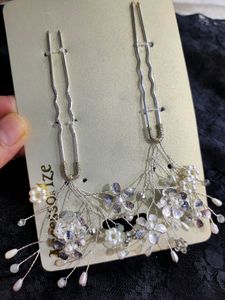 Silver Crystal Pearl  Hair Accessories