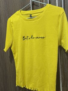 Yellow Graphic Crop Top