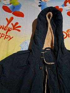 Navy Blue Hooded Winter Parka