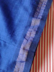 Ikat Blue Pattu Saree