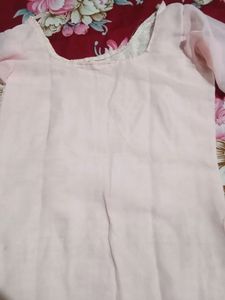 White Thread Work Chiffon Kurta