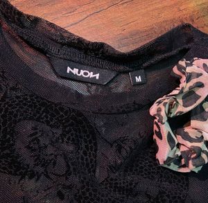 BLACK see-through SKIN FIT y2k crop top