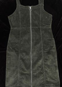 Corduroy zip-front dress