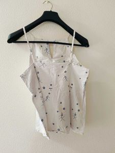 White Embroidered Halter Top