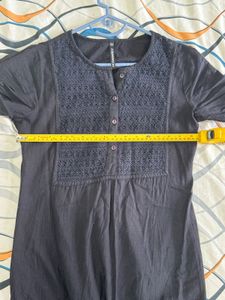 MODA RAPIDO Black Embroidered Kurta