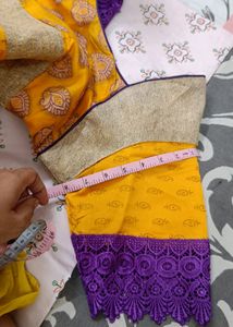 Yellow Nd Purple Combination Dress