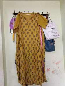 Boho Mustard Print Dress