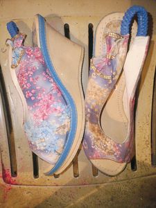 (Unused)Floral Wedges For Women