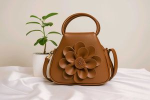 Brown Flower Handbag