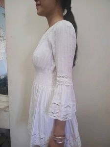 White Lace Detail Top