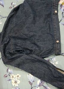 Classic Denim Jacket With The Pink Dress