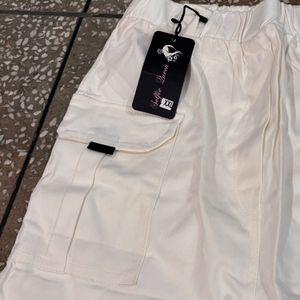 White Cargo Skirt