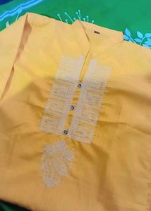 Yellow Embroidered Kurta