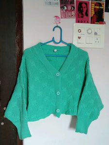 Mint Green Knit Cardigan