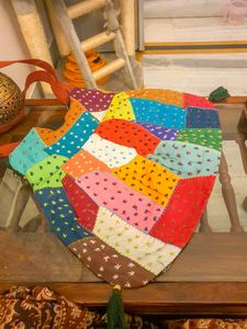 New, Unused, Simple Colourful Tote Bag With Zip Closure