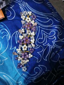 Floral Beaded Hair Clip