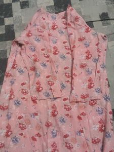 Pink Floral Print Kurti