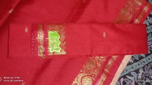 Red Saree With Blouse Peice