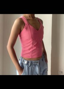 Pink Cute Crop Top