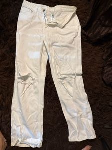 Slash knee White Jeans