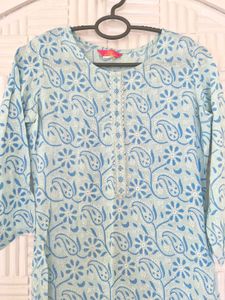 Light Blue Straight Kurti