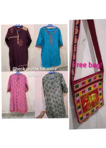 Set Of 4 Beautiful Kurtis With Freebie!