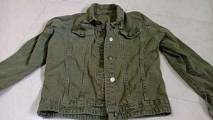 Olive Green Denim Jacket