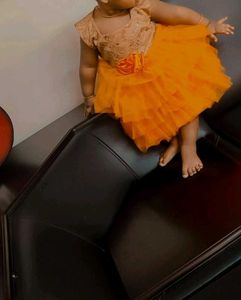 Orange Tuttu Dress For 1-2 Age Category Kids